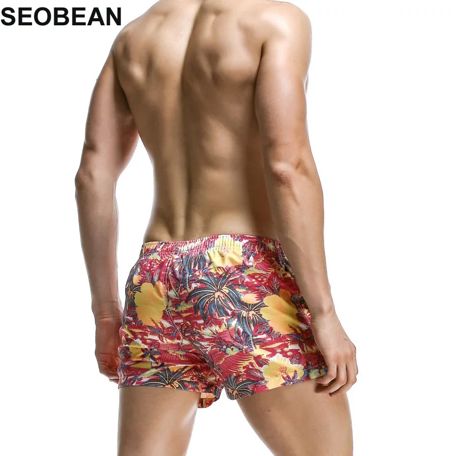 SEOBEAN красные кокосовые пальмы пляжные мужские купальные шорты сексуальные
