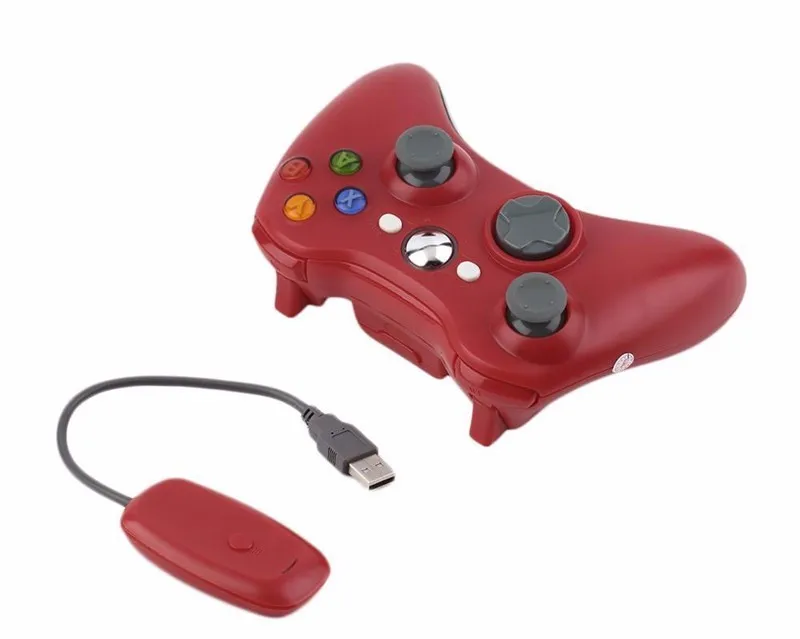 Для Xbox 360 2,4G Беспроводной пульт дистанционного управления компьютер с четырехъядерным процессором ПК приемник Беспроводной игрового контроллера геймпад для Xbox360 джойстик Контролер контроллер - Цвет: Red