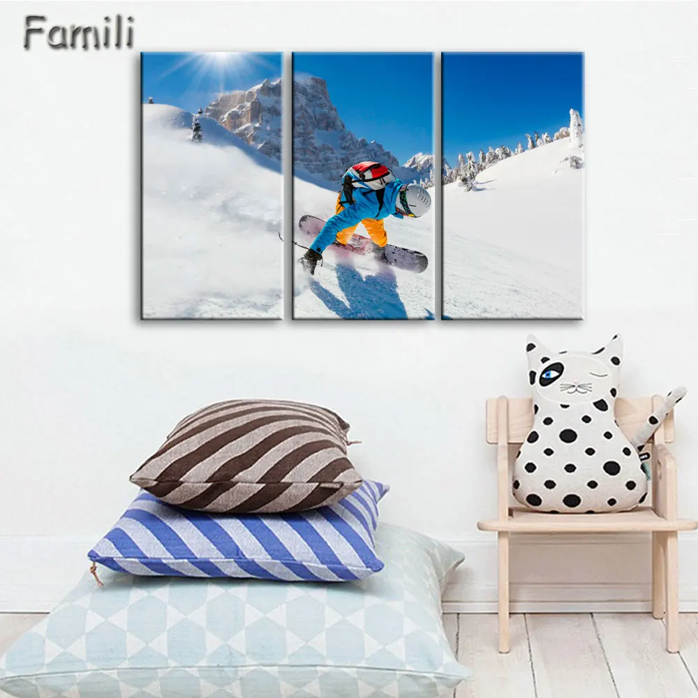 3 шт. декоративные картины на холсте без рамы|ski paintings|canvas printsposter canvas |