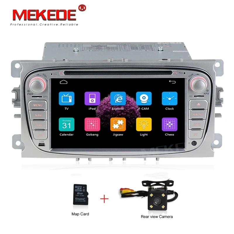 2DIN автомобильный dvd-плеер gps Navi для Ford Focus Mondeo Galaxy Kuga с аудио Радио Стерео головное устройство BT RDS карта Микрофон - Цвет: Car dvd camera S