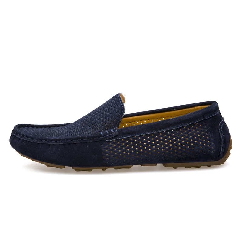 AGSan Men Loafers Summer Breathable Genuine Leather Moccasins Driving Shoes Casual Slip On Mocasines Hombre | Обувь