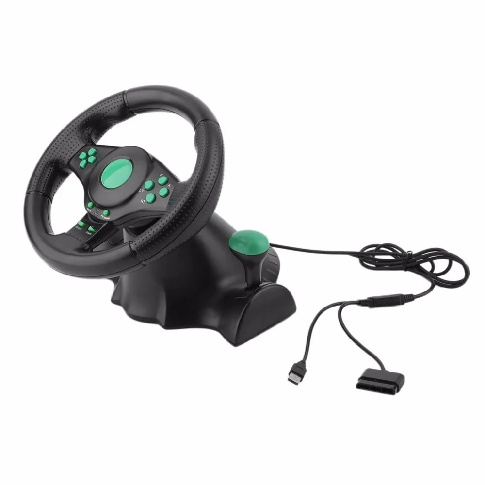 180 Degree Rotation Gaming Vibration Racing Steering Wheel With Pedals For XBOX 360 For PS2 For PS3 PC USB Car Steering Wheel