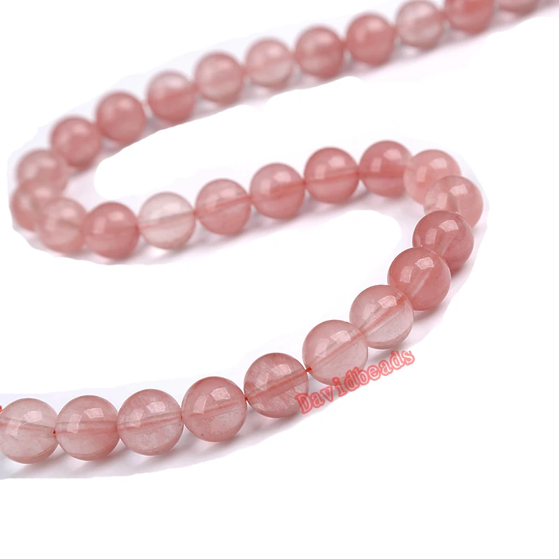 Плавные бусины из натурального камня розового кварца вишни 15 дюймов нитка 4 6 8 10 12