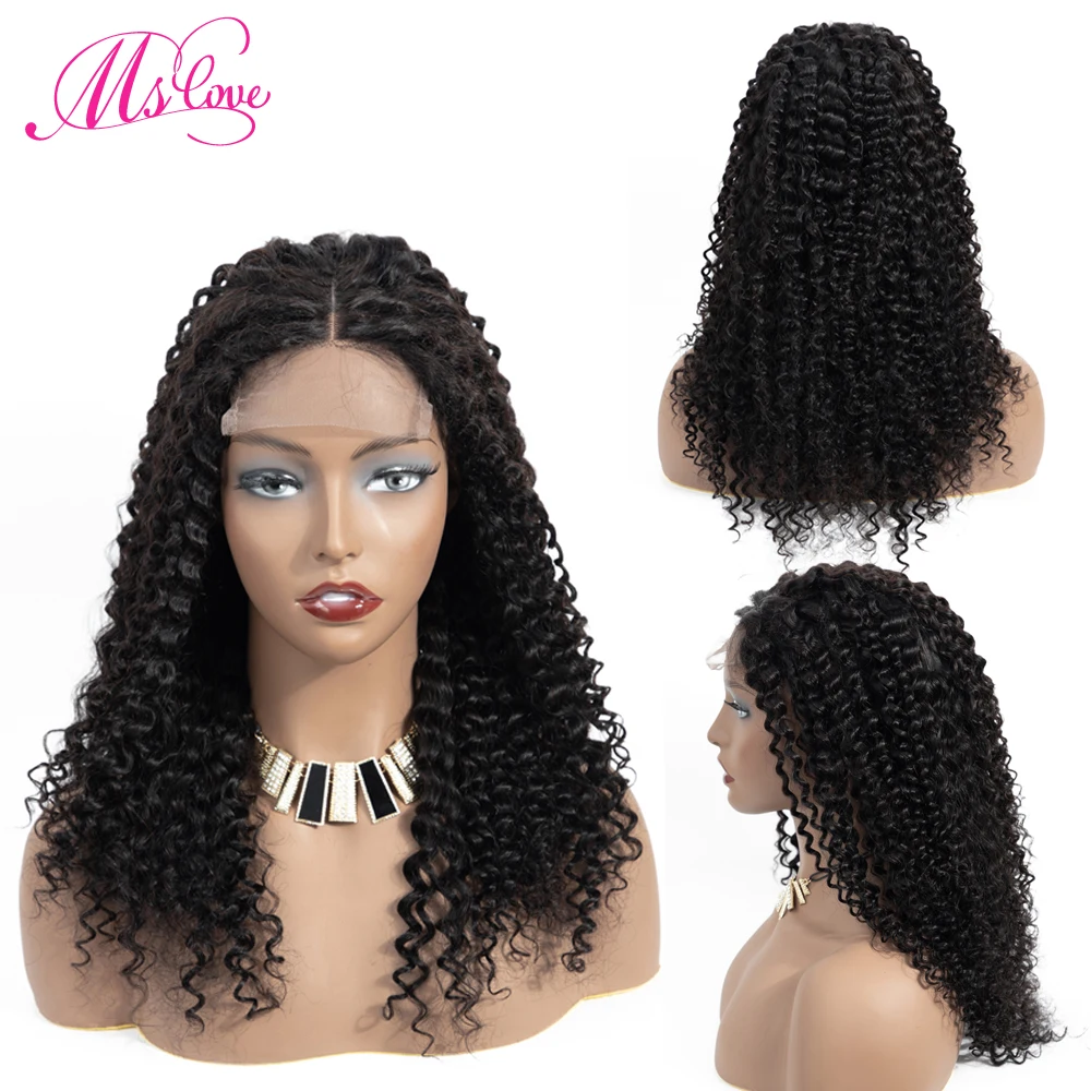 MS Love курчавые вьющиеся человеческие волосы парик кружева спереди парики