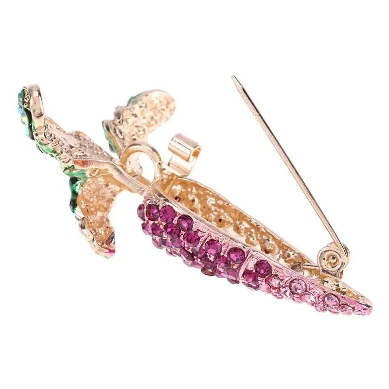 Броши-значки для женщин и мужчин, сверкающие стразами, маленький размер, брошь в виде морковки на воротник, футболку, сумку, украшение для пина на ювелирных изделиях.