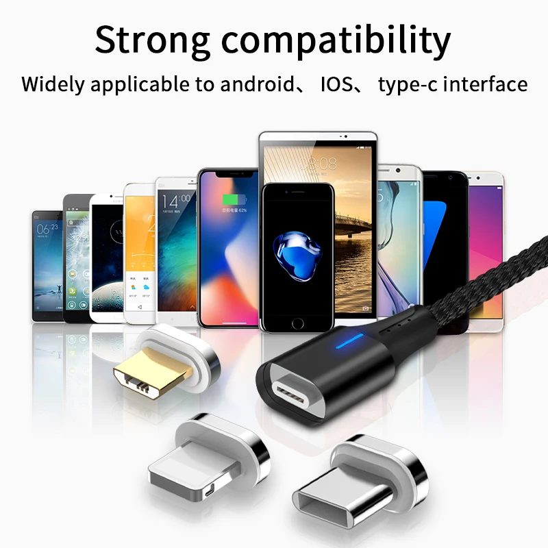 Магнитный штекер для зарядного устройства GREENPORT Micro USB Type-C мобильный телефон iPhone 6