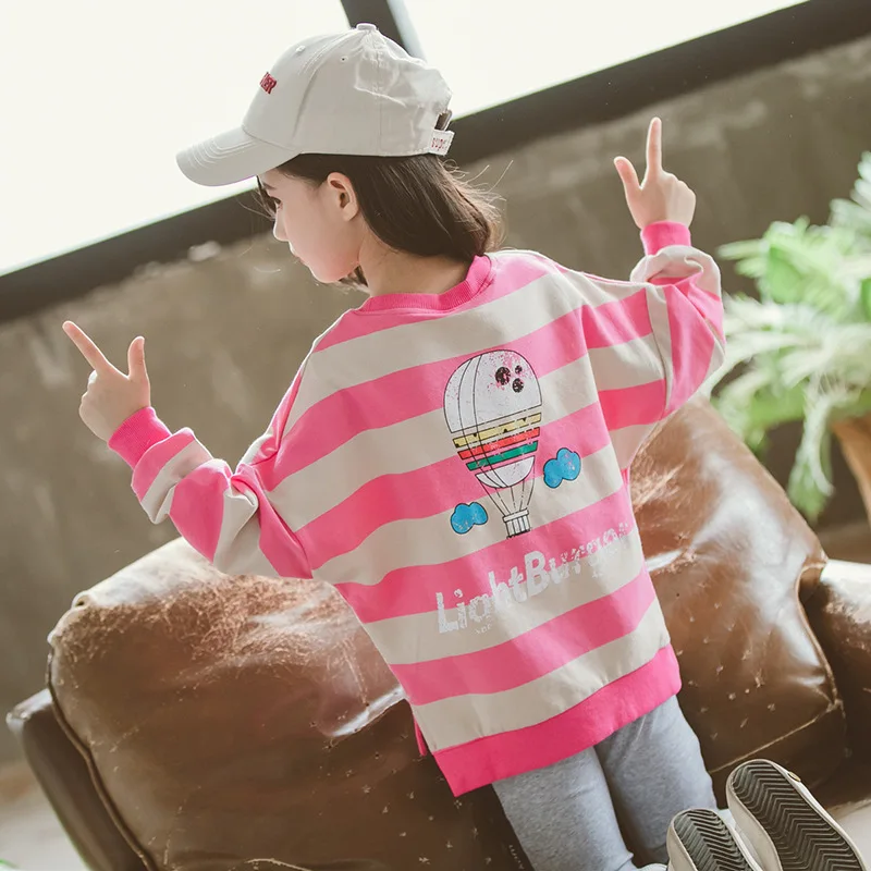 

Autumn New Girls Sets Clothing Stripe Long Sleeve Tops With Leggings Outfit Girls Two Piece Kids Clothes Girls