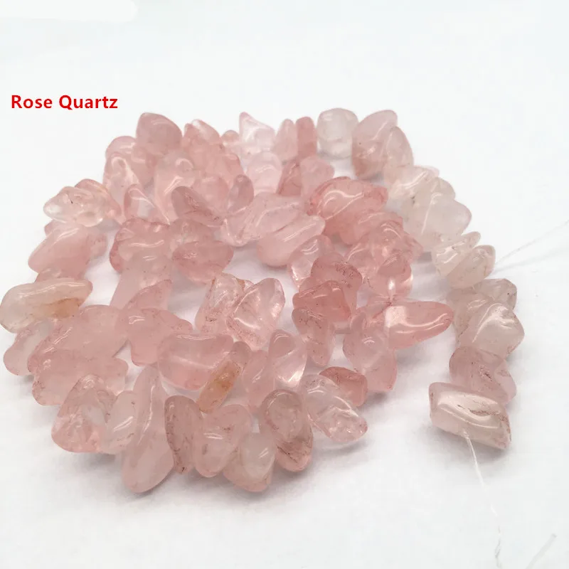 Rose Quartz 8-12 мм чипы из натурального камня бусины драгоценный камень Гравий для изготовление украшений 16,5 дюймов на прядь HK041 - Цвет: Rose Quartz