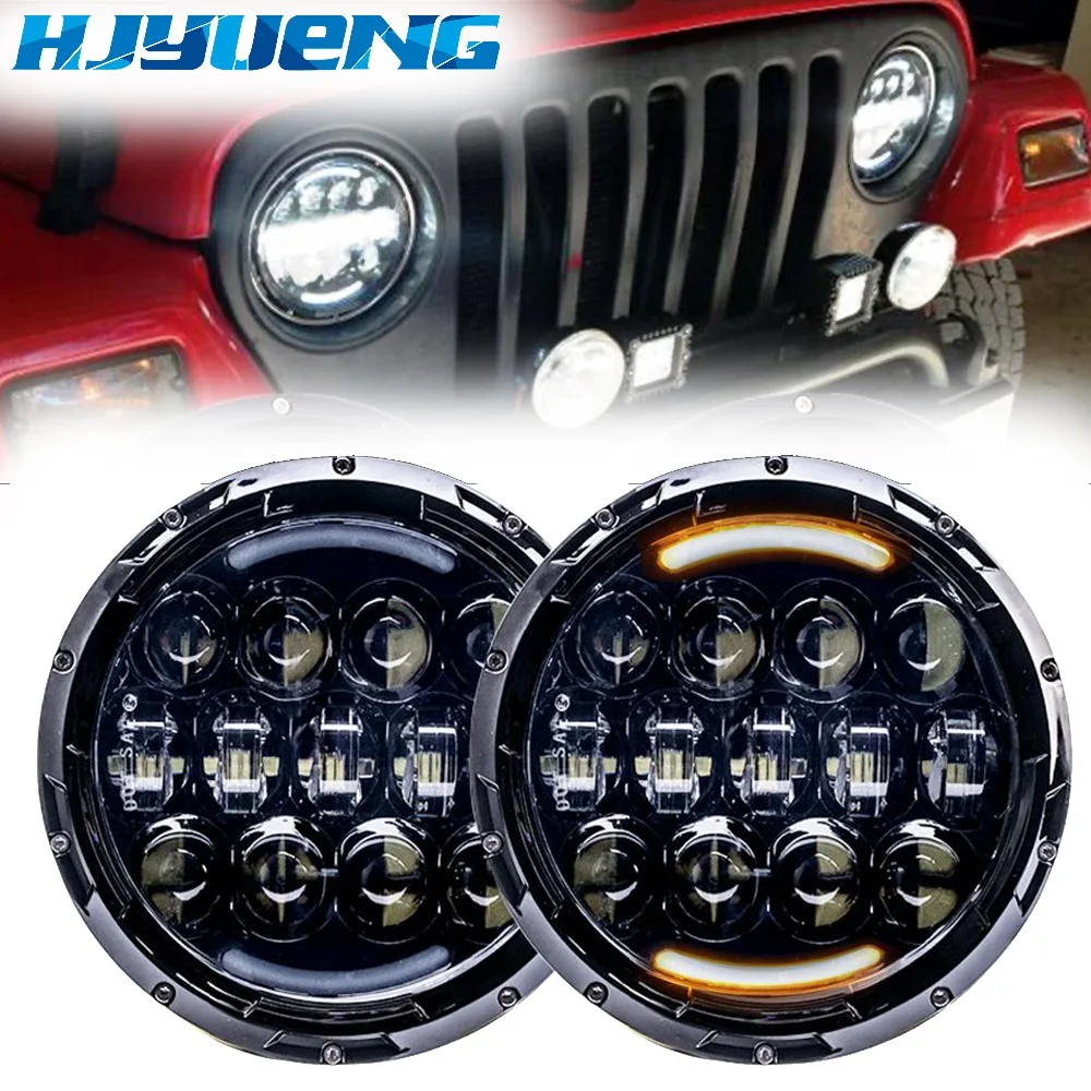 Hjyueng Mark 105 Вт 7 &quotдюймов круглые светодиодные фары для Jeep Wrangler Hummer 4x4 4WD внедорожник
