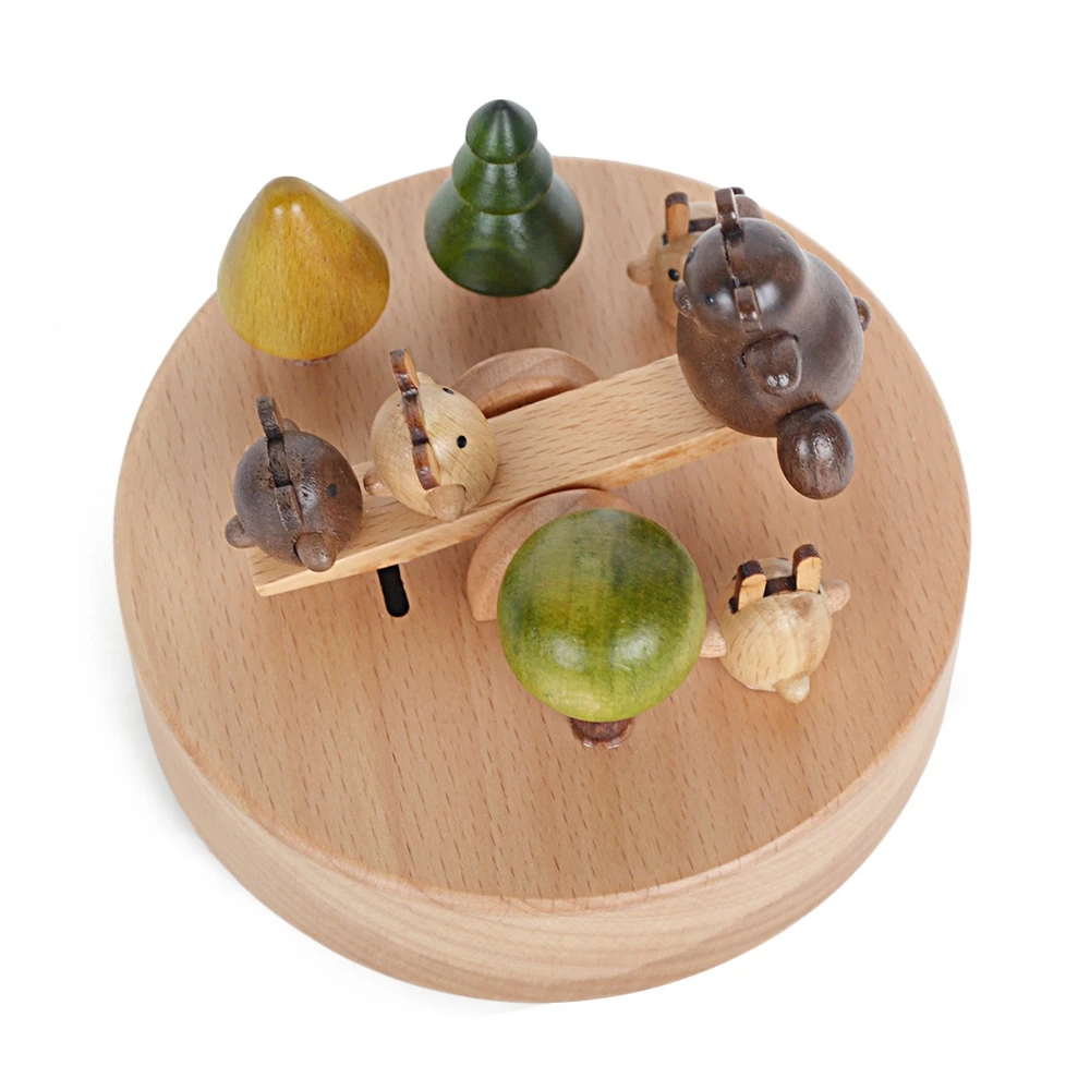 2017 Лидер продаж вращающаяся деревянная Подарочная Музыкальная шкатулка с милым