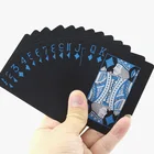 ПВХ Золотая покерная Водонепроницаемая пластиковая игра в карты, черный цвет, набор карт для покера, классический инструмент для фокусов, игры в покер