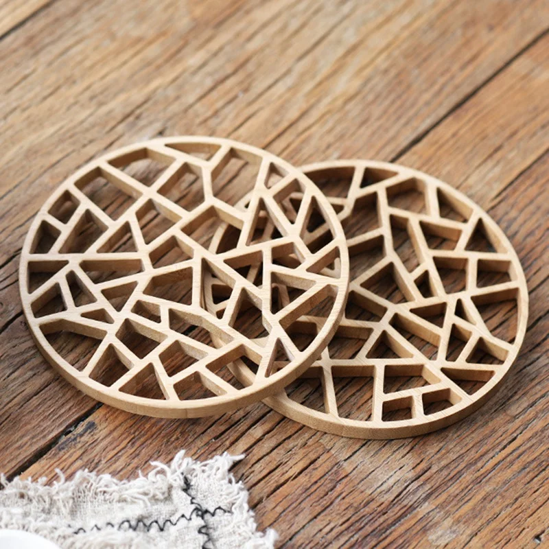 Table Placemat Rustic Bamboo Hollow Round Out Plate Pad Hot Insulation Tea Cup Pot Mat Vintage Artistic Kitchen Accessory Deco | Дом и сад