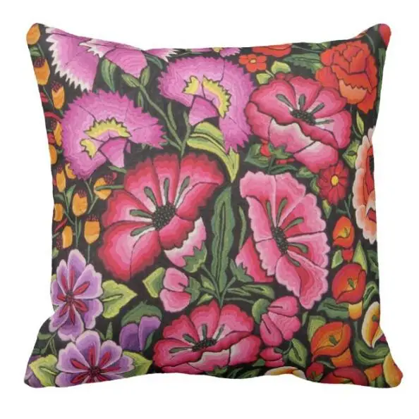 Шикарный Розовый мексиканский цветочный чехол для подушки декоративный с