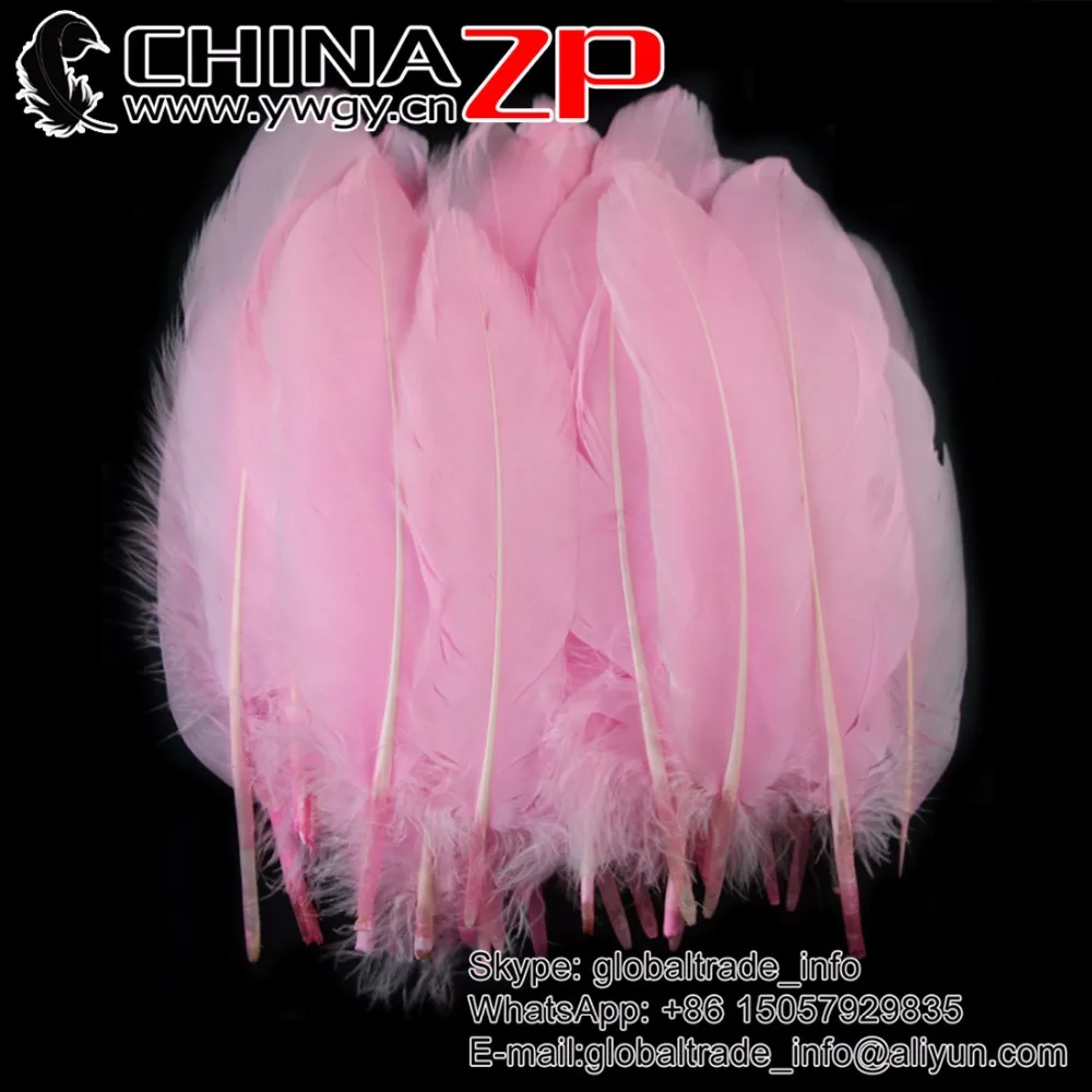 

Retail and Wholesale from CHINAZP Factory 500pcs/lot Bulk Wedding Decoration Dyed Light Pink Goose Loose Feathers