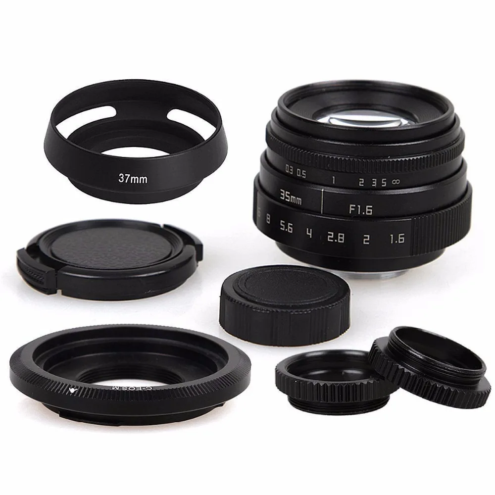 35 мм F1.6 CCTV объектив C Mount Camera Lens + Hood kit для Canon EOS M M1 M2 M3 M5 M6 M10 зеркальная камера|35mm