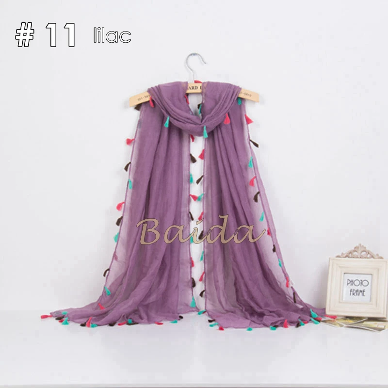 Персиковая однотонная шаль Хиджаб maxi размер шарф с четырьмя боковыми цветными