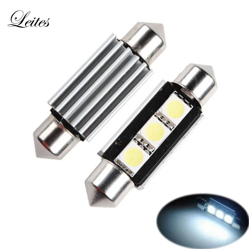 Лейтес 300 шт. 36 мм/39 мм C5W 3 SMD 5050 Led Canbus Error Free автомобиля гирлянда для салона Купол