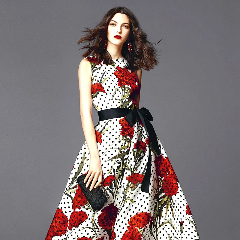 Весенне-летняя модная Высококачественная женская красная одежда с принтом