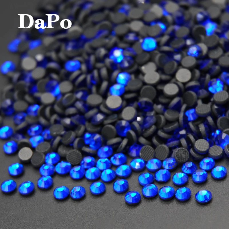 Сапфировые/синие бриллиантовые стразы горячей фиксации со стразами|rhinestone stickers for