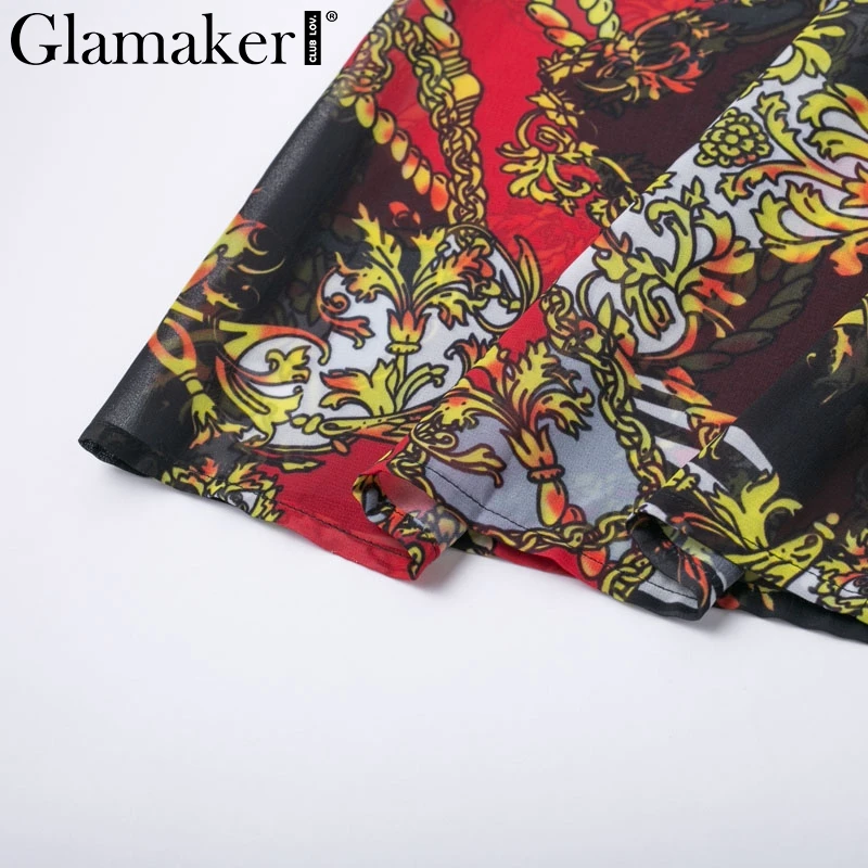 Glamaker, винтажное пляжное длинное платье с принтом, женское саронг, лето, пляжная одежда, купальник, накидка, туника, женский халат, кафтан, накидка