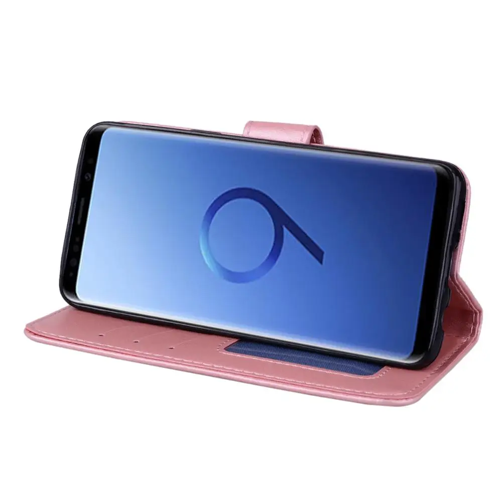 Милый кожаный чехол кошелек с цветочным рисунком для Samsung Galaxy S9 Plus книжка