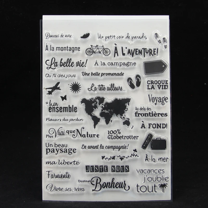 VUAWRTG French Transparent Clear Silicone Stamp for DIY scrapbooking/Card making | Stamps