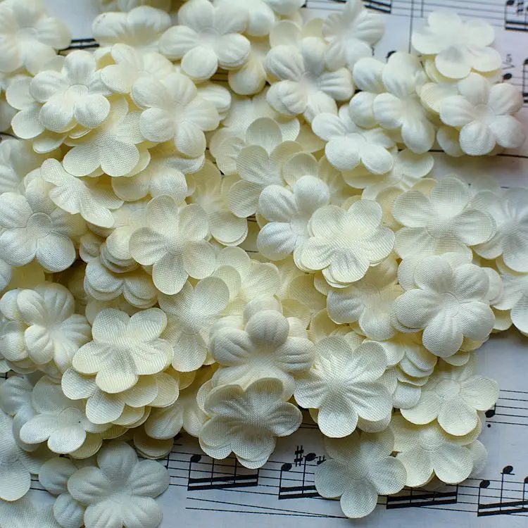 Цветные лепестки цветов из ткани белые роз шифоновая розетка свадебный цветок