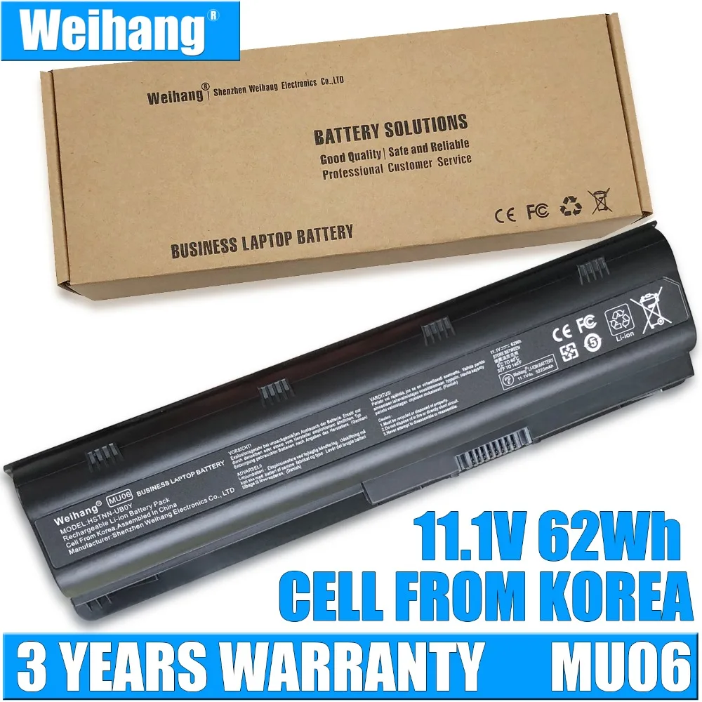 5600mAh Weihang Korea Cell Battery для HP HSTNN CBOX Q60C Q61C Q62C 178C 179C Q61C|Аккумуляторы ноутбуков| |