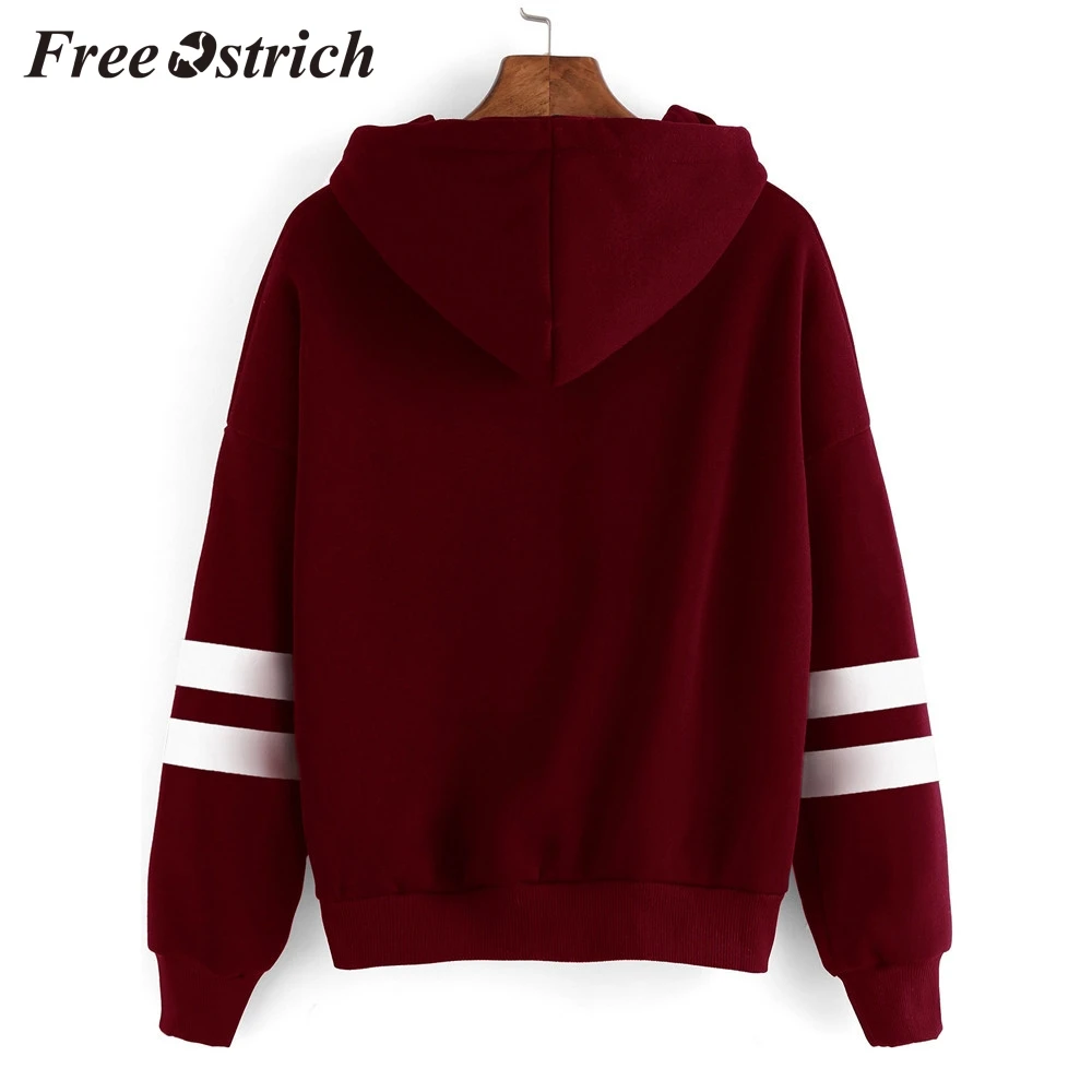 

Free Ostrich Womens Tops And Blouses Womens Long Sleeve Hoodie Sweatshirt Jumper Blouse stitching fleece Hooded Pullover Tops