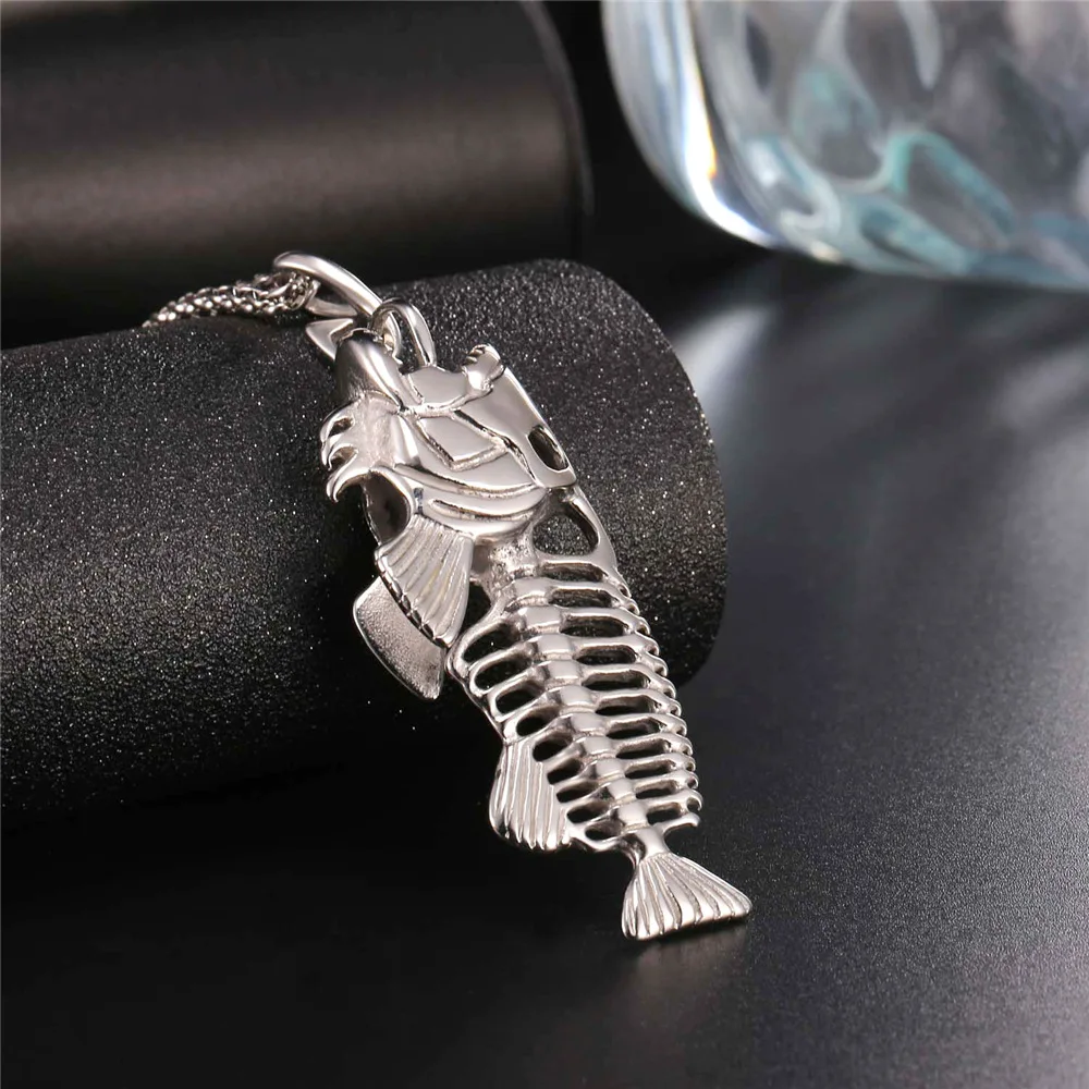 Ожерелье с подвеской в виде рыбки для мужчин и женщин ювелирное изделие форме