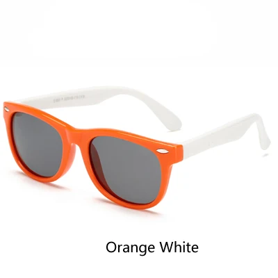 Orange White Ralferty TR90, гибкие детские солнцезащитные очки, Поляризационные детские защитные солнцезащитные очки, UV400, очки для младенцев, oculos de sol, оттенков - Цвет линз: Orange White