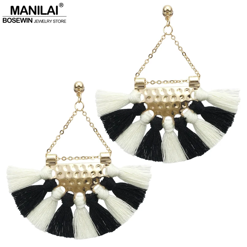 Manilai чешские Геометрическая бахрома Серьги модные женские туфли заявление