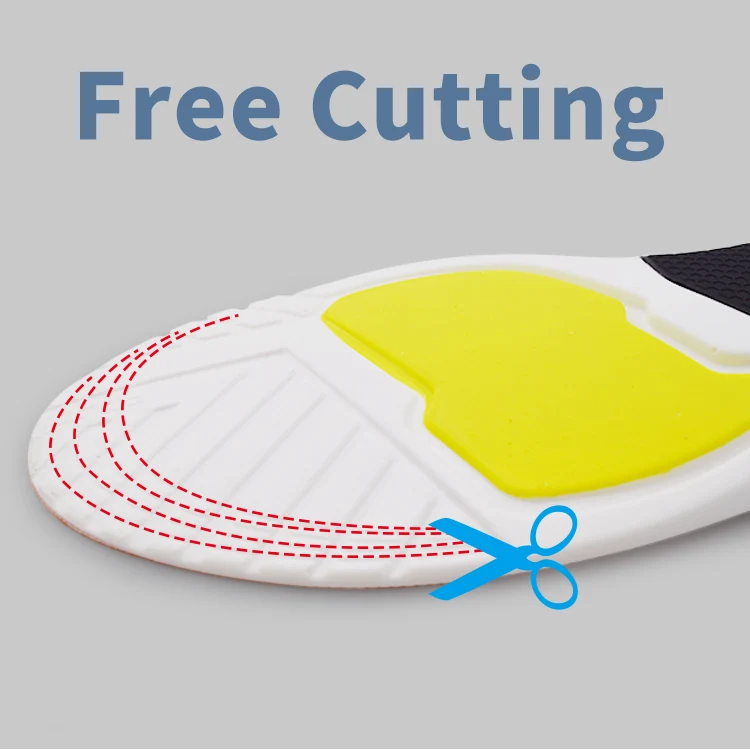 Saudefoot Shock Absorption Sport Shoes Insoles Arch Support High Elasticity Foot Pads Memory Foam Sneaker Insert for Unisex