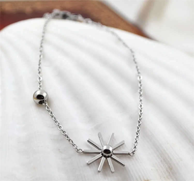 YUN RUO модный бренд цвета розового золота подсолнухи браслет шармы 316L Нержавеющая