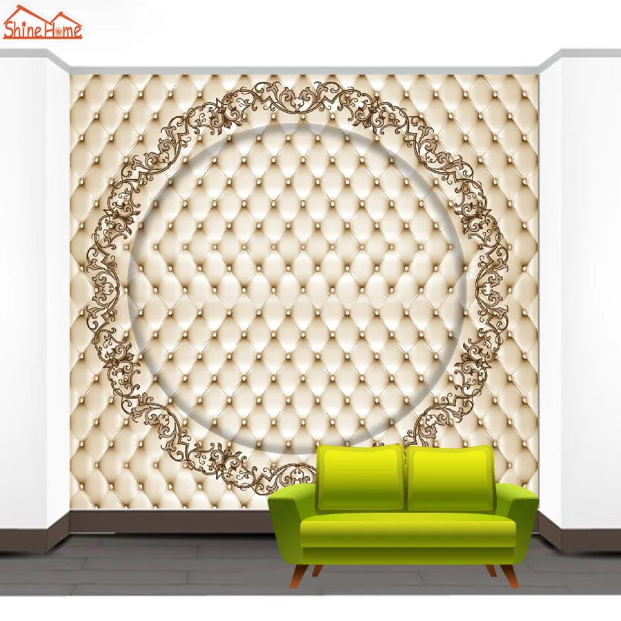 ShineHome-Большой изготовленный на заказ Европейский мягкий рулон столба 3D обои 3d современные настенные фрески для гостиной Wahable обои рабочего стола