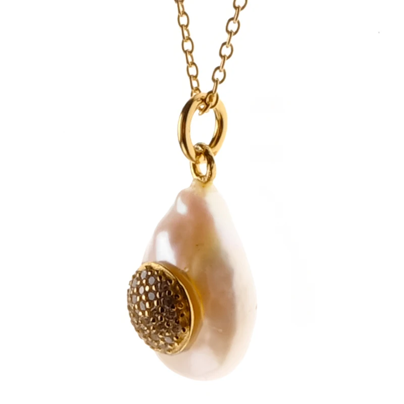 

Amorita boutique nature pearl with cz Necklaces