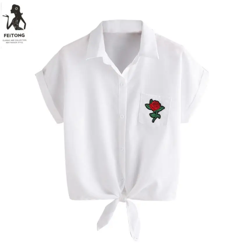 Летние женские рубашки с розами свободные коротким рукавом белые футболки