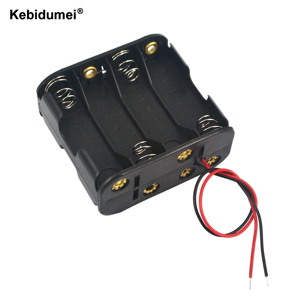 Kebidumei Черный AA пластиковый зажим для батареи Слот держатель коробка чехол 8 шт. с 6