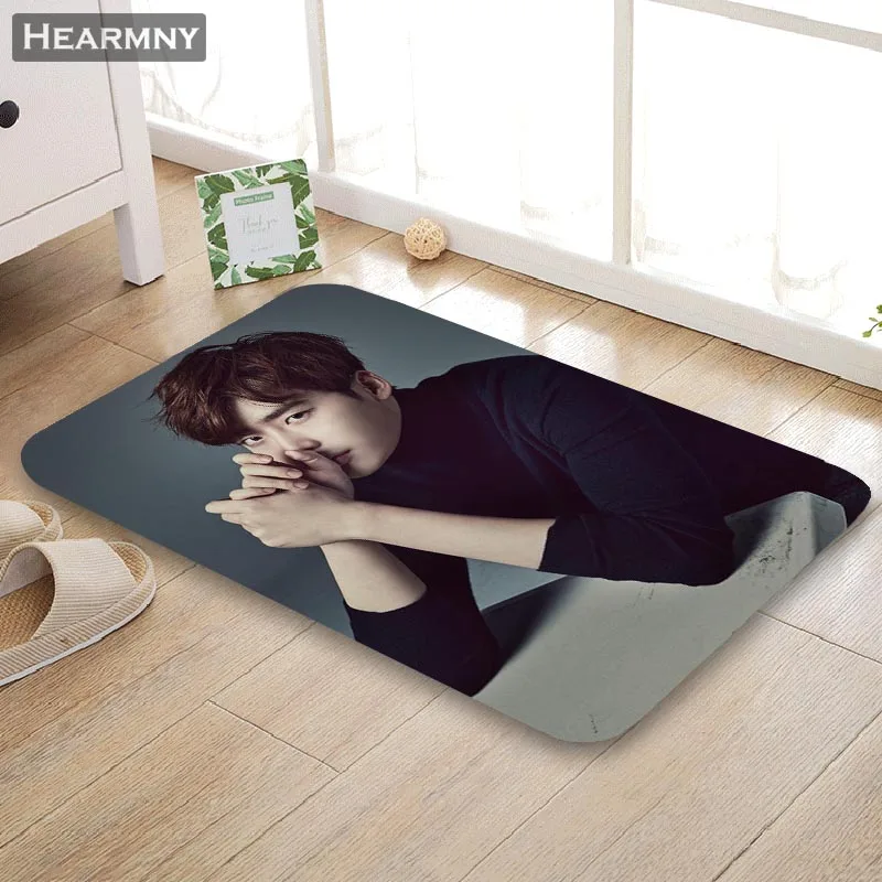 Коврик Custom Lee Jong Suk для пола/ванной/кухни/пляжа из фланели, спонжевой ткани, с 3D-печатью и пышным декором для спальни.