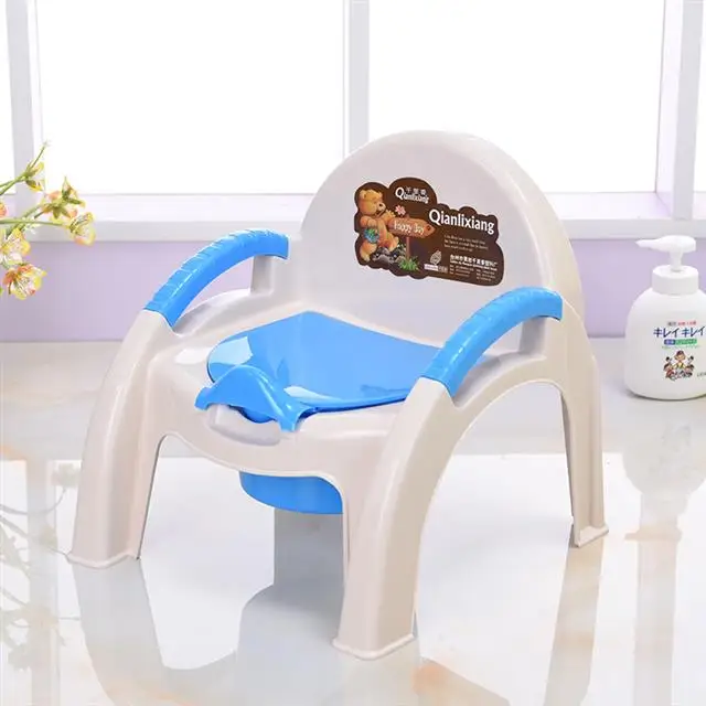 Детское кресло Potty Seat милое яйцо QQ детский стул туалетный большой размер обучающее сиденье Детская одежда мягкая подушка из искусственной кожи - Цвет: blue grey