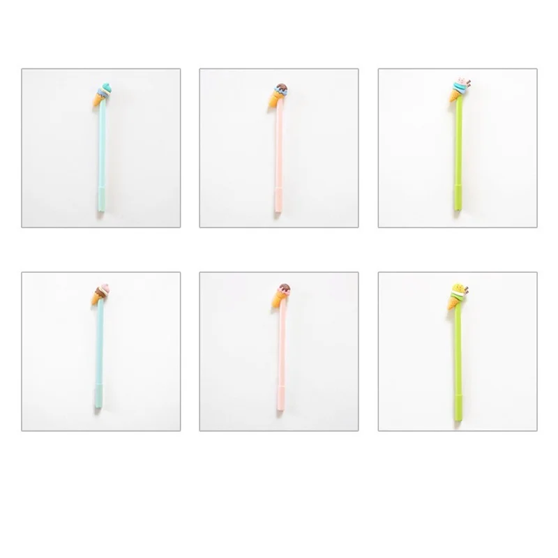 3pcs Cute Ice cream gel pen 0.5mm ballpoint Black color ink pens gift Stationery School Office supplies Material escolar DB742 | Канцтовары