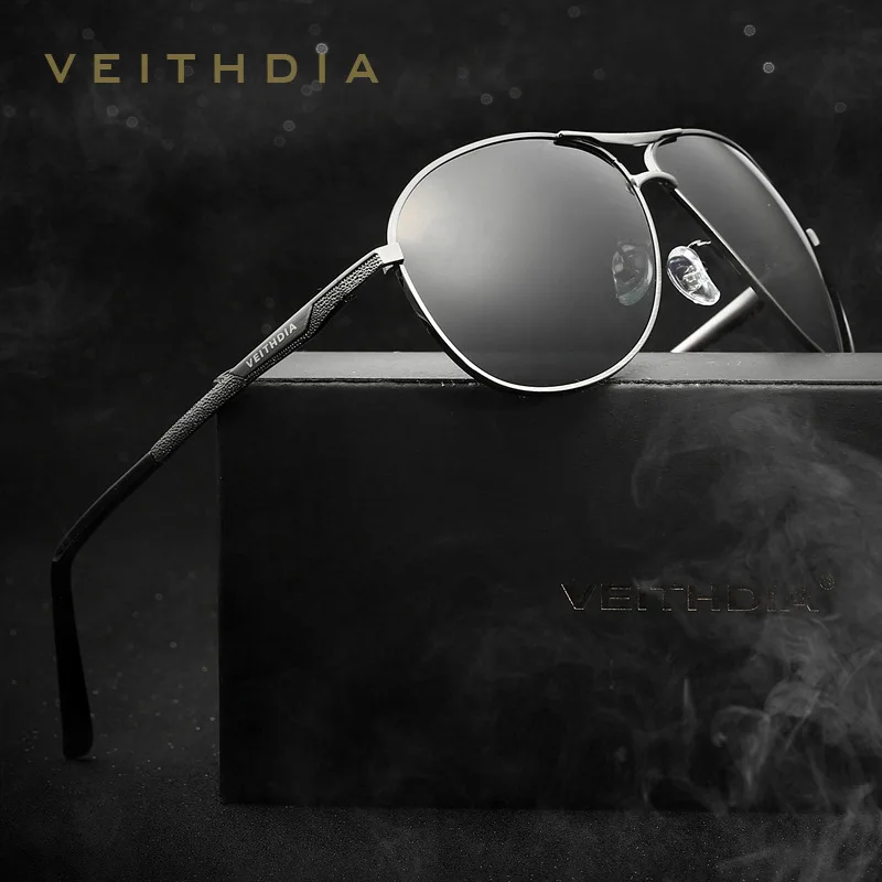 Фото Мужские солнцезащитные очки VEITHDIA фирменный дизайн Оригинальный чехол с