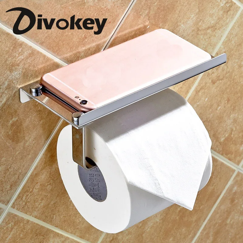 Ainless Steel Bathroom Paper Phone Holder with Shelf Mobile Phones Towel Rack Toilet Tissue Boxes | Обустройство дома