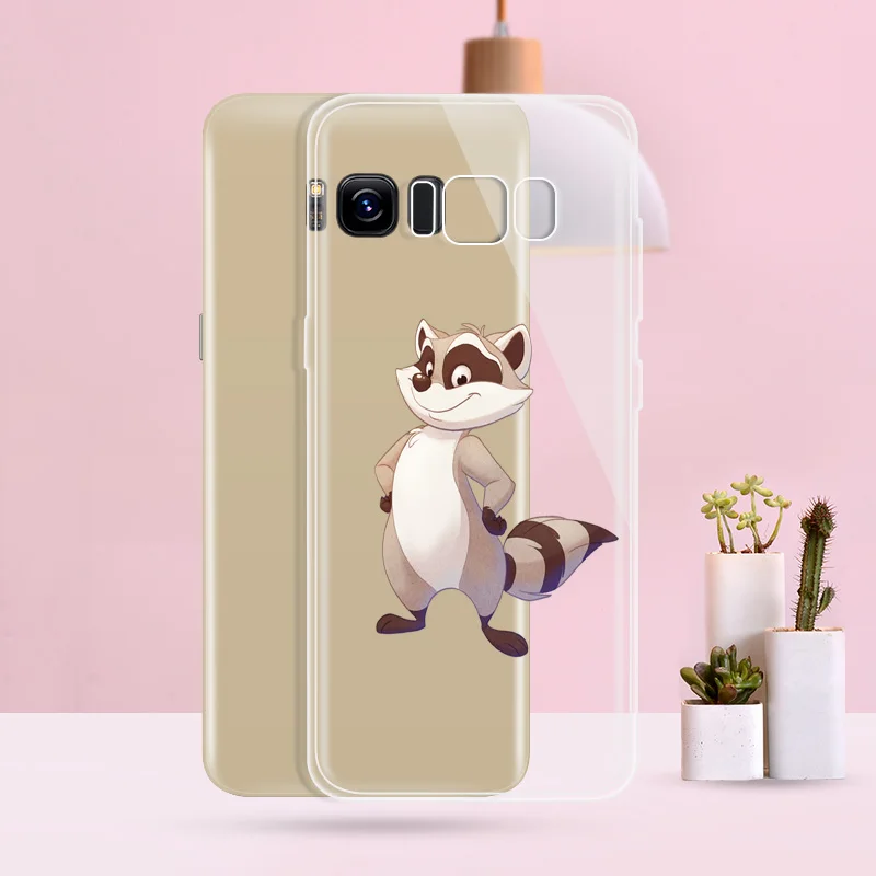 N183 Raccoon Soft TPU Silicone Cover For Samsung Galaxy A3 A5 A6 A7 A8 A9 M10 M20 S10 S10E Lite Plus 2017 2018 Case |