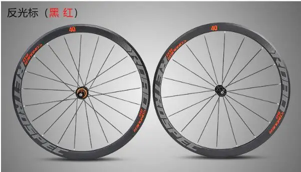 black red RS2.0 оправа из алюминиевого сплава, герметичный подшипник, дорожный велосипед 700C, набор колес, анти-курсор, цветной 40 мм комплект велосипедных колес, колеса - Цвет: black red