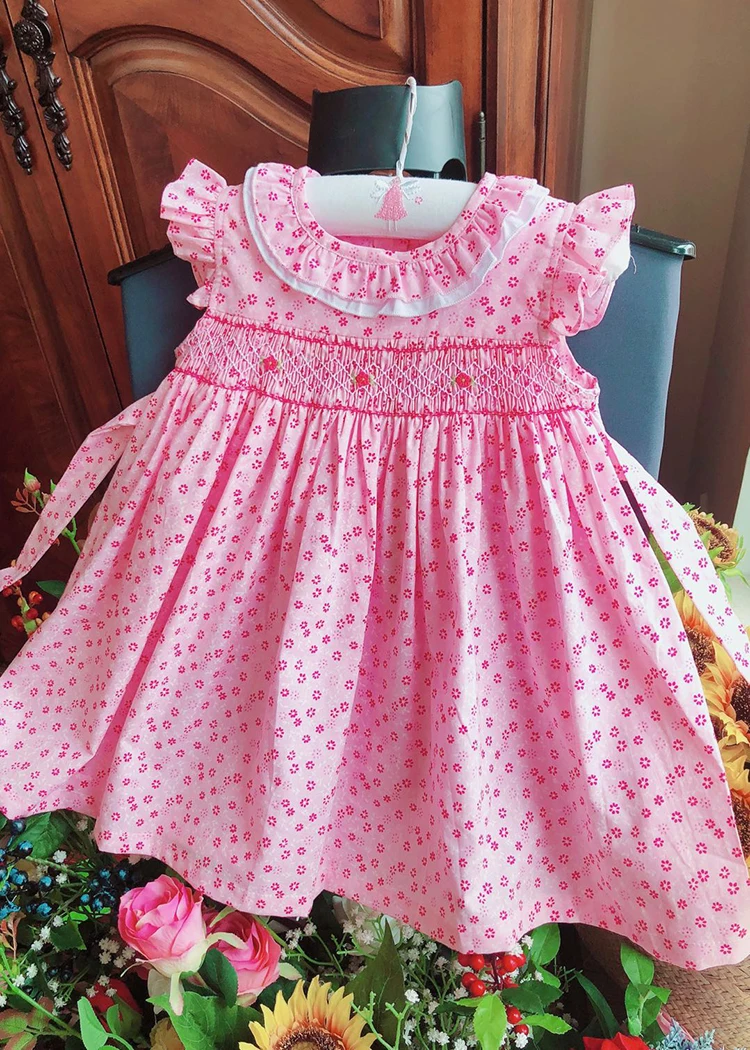 Летнее мягкое платье принцессы с рюшами для маленьких девочек хлопковое и бантом