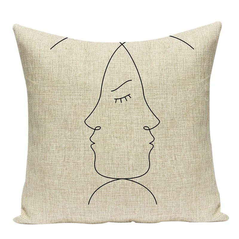 Простые хлопковые Льняные Наволочки с рисунком декоративные наволочки в виде