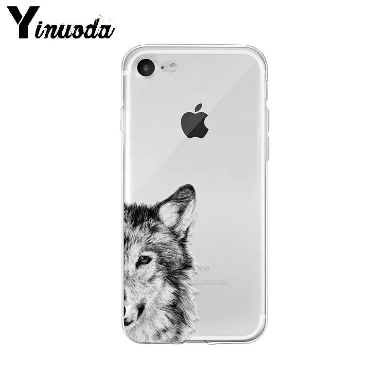 Yinuoda Мягкий чехол из ТПУ с животным волком Хаски собаками щенками для Apple iPhone 8 7 6 6S