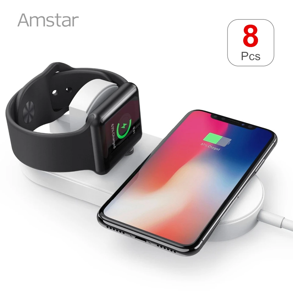 8 шт./лот Беспроводное зарядное устройство Amstar для Apple Watch 4/2/1 Беспроводная зарядка