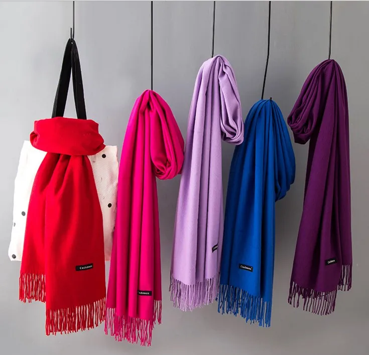 Luxury Brand Scarf Unisex Female Male Best Quality Wool Cashmere Scarves Pashmina Tassels Women Men Wrap shawl | Аксессуары для